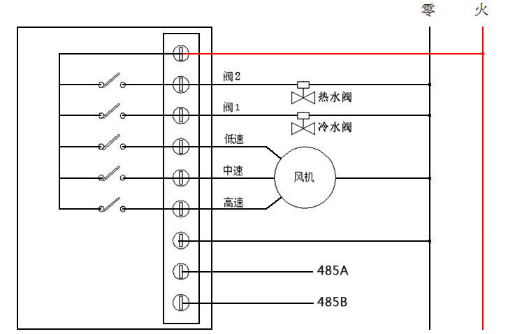 485房间温控器接线图